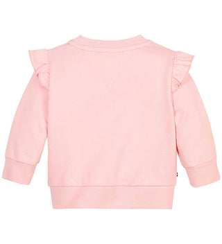 Tommy Hilfiger felpa con rouches in cotone stretch rosa