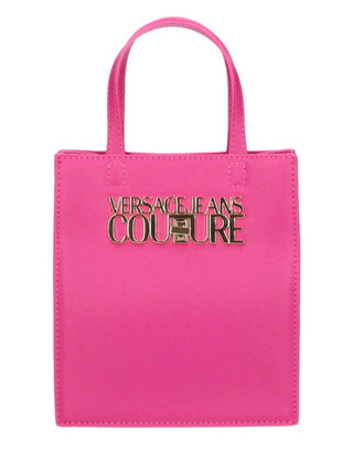 Versace Jeans Couture borsa a mano in ecopelle saffiano fucsia