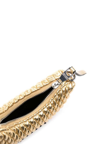 Versace Jeans Couture borsa a tracolla in ecopelle trapuntata con specchio oro
