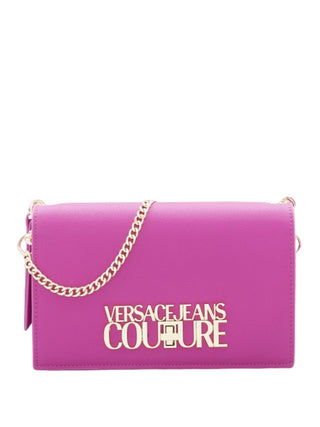Versace Jeans Couture pochette in ecopelle saffiano con tracolla fucsia