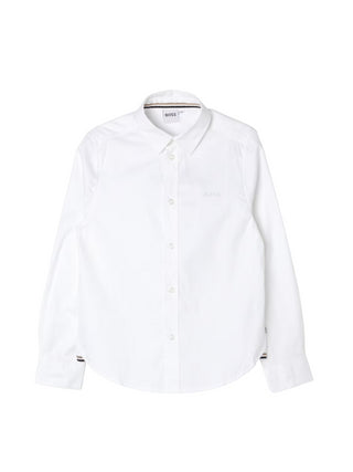 Boss camicia manica lunga in cotone bianco