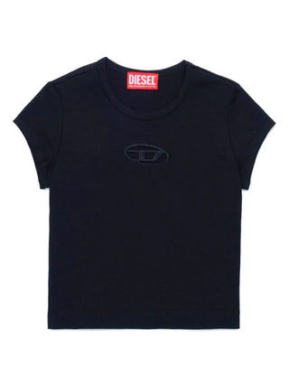 Diesel T-shirt Tangie a manica corta con logo cut out nero