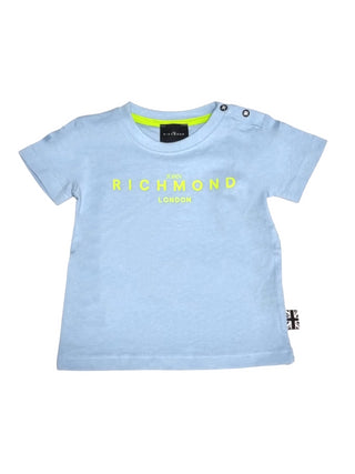 John Richmond T-shirt manica corta Natik con logo celeste