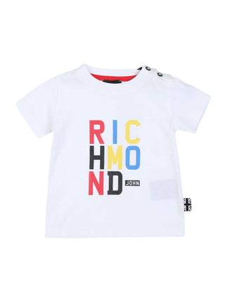John Richmond T-shirt manica corta Obari con logo bianco