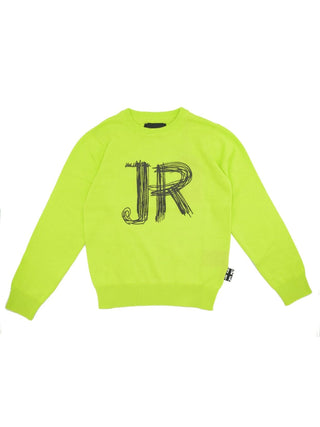 John Richmond maglia girocollo Lamai con logo monogram verde lime