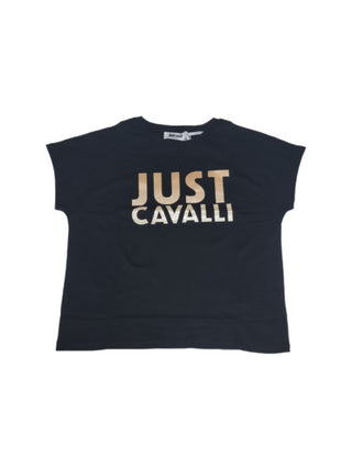 Just Cavalli T-shirt manica corta con logo nero oro