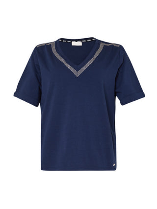 Liu Jo T-shirt manica corta con scollo a V blu