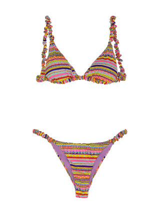Me Fui bikini triangolo e slip brasiliano in fantasia Seashell multicolor