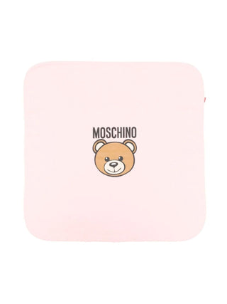 Moschino copertina unisex in cotone con logo e orsetto Toy rosa