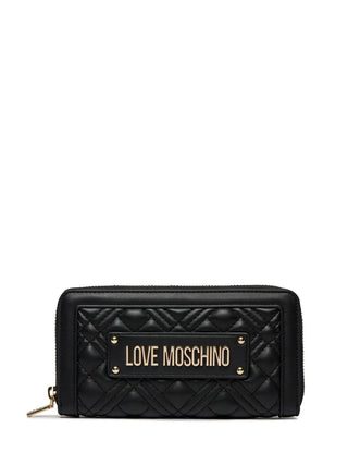Moschino Love portafogli in ecopelle trapuntata con placca logo nero