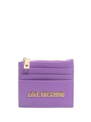 Moschino Love portacarte in ecopelle con logo viola