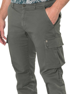 Powell pantaloni cargo in gabardine di cotone verde militare