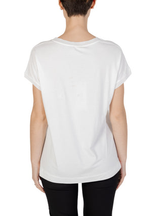 Sandro Ferrone T-shirt Combo manica corta in raso e jersey bianco seta