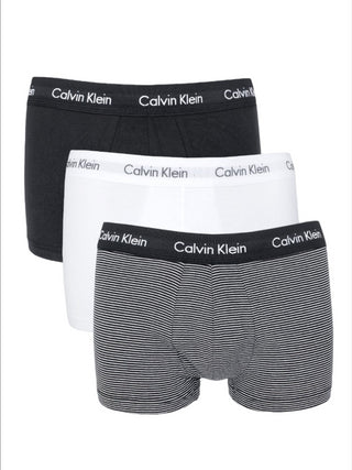 Calvin Klein confezione 3 boxer a vita bassa con banda iconica nero bianco