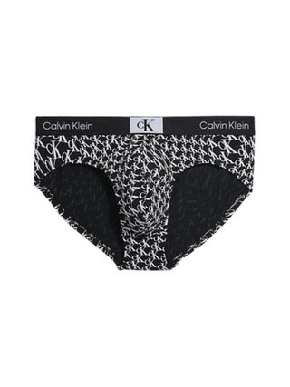 Calvin Klein slip in fantasia con logo monogram all over nero