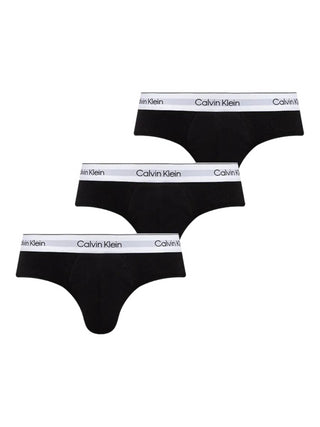 Calvin Klein set 3 slip con fascia logata nero