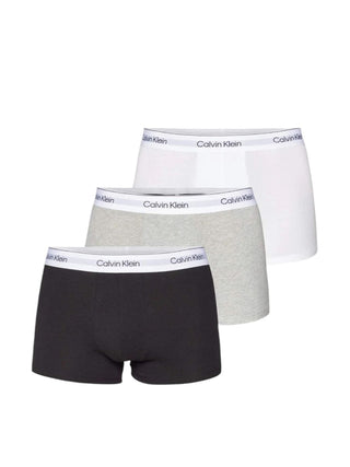 Calvin Klein set 3 boxer in cotone nero bianco grigio