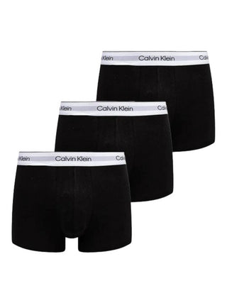 Calvin Klein set 3 boxer in cotone nero fascia bianca