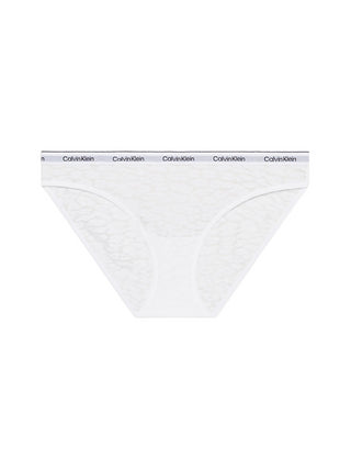 Calvin Klein Underwear slip in pizzo stretch con logo bianco