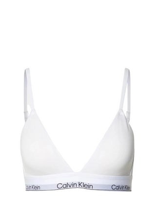 Calvin Klein reggiseno a triangolo con fascia logata bianco