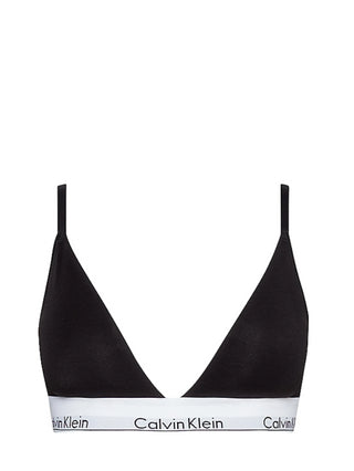 Calvin Klein reggiseno a triangolo con fascia logata nero