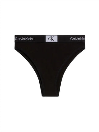 Calvin Klein slip a vita alta con banda logata nero