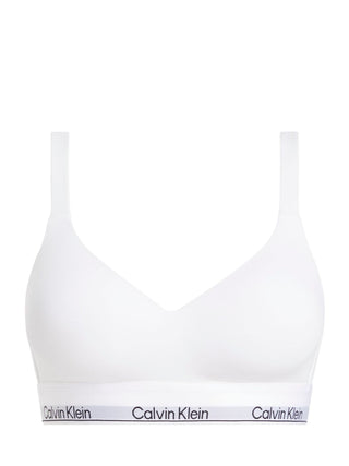 Calvin Klein reggiseno imbottito con fascia logata bianco