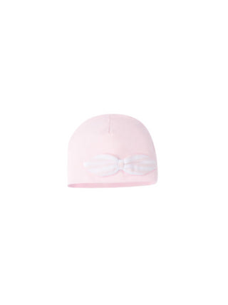iDo cappello cuffia neonata con fiocco rosa