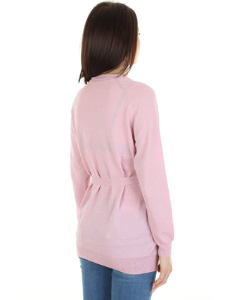 WHITE WISE cardigan in lurex con cinta ROSA