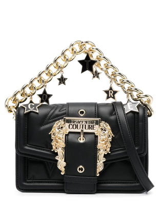 Versace Jeans Couture borsa a mano in ecopelle con stelle e ciondoli nero