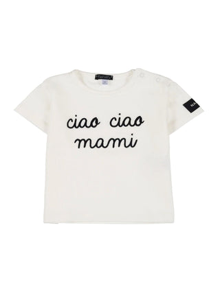 NANAN t-shirt con ricamo CIAO CIAO MAMI BIANCO