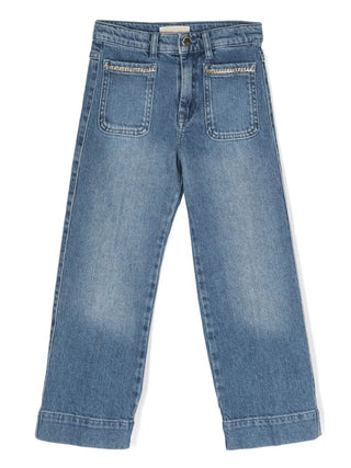 Michael Kors jeans a gamba dritta con catene lavaggio blu medio