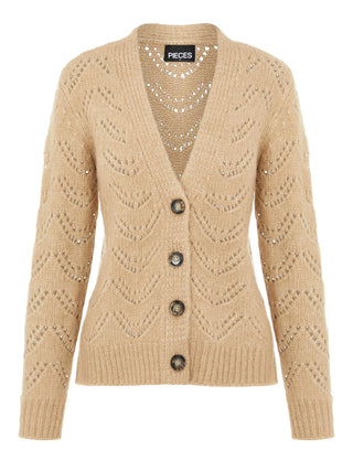 PIECES Cardigan in misto lana colore Latte Macchiato