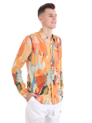 BICOLORE camicia LAPIZ ARANCIO