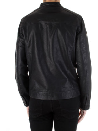 Jack&Jones giubbino biker in ecopelle nero