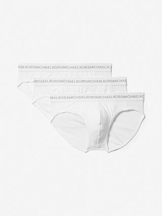 Michael Kors Set tre slip con banda elastica logata bianco