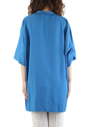 Lola by Sandro Ferrone blusa a manica corta in viscosa azzurro