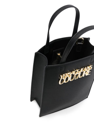 Versace Jeans Couture borsa a mano in ecopelle saffiano nero