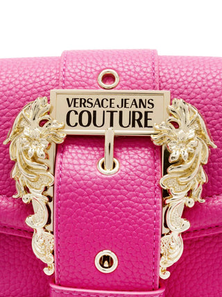 Versace Jeans Couture borsa a mano in ecopelle martellata con tracolla fucsia