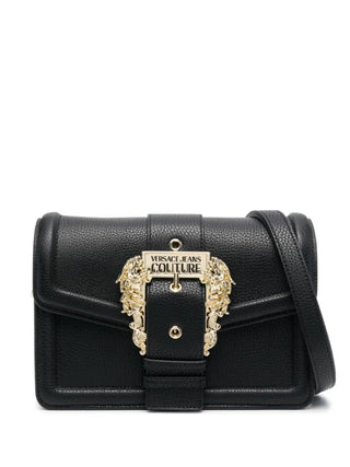 Versace Jeans Couture borsa in ecopelle trapuntata con fibbia Baroque nero