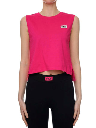 FILA top crop TAGGIA  girocollo a maniche corte FUCSIA