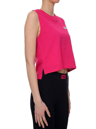 FILA top crop TAGGIA  girocollo a maniche corte FUCSIA