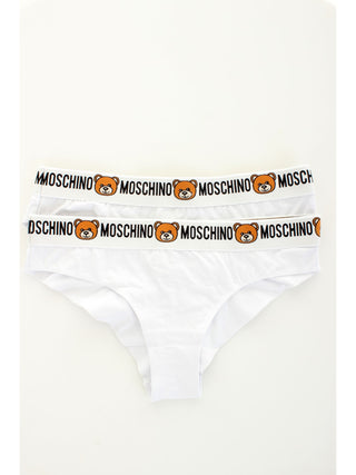 MOSCHINO UNDERWEAR 2 slip brasiliana bianco