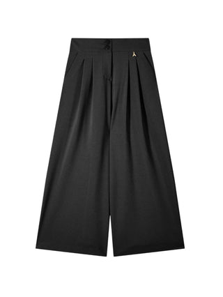 Patrizia Pepe pantaloni gamba larga con pinces nero