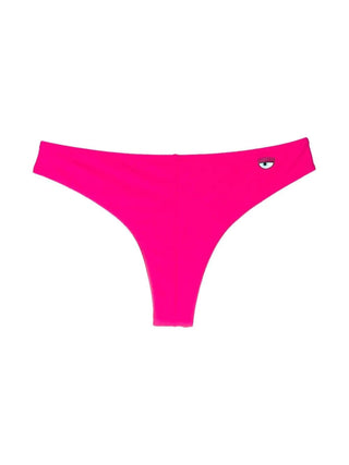 CHIARA FERRAGNI slip skinny beachwear con logo FUCSIA