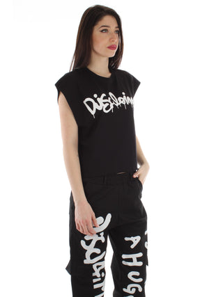 DISCLAIMER t-shirt con maniche ad aletta NERO