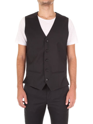 Jack&Jones gilet elegante in fresco lana nero