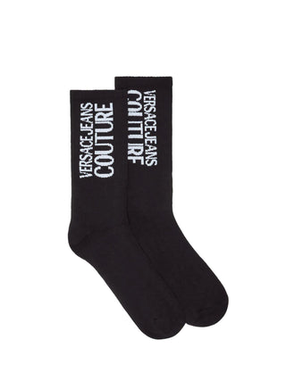Versace Jeans Couture calzini in cotone con logo nero