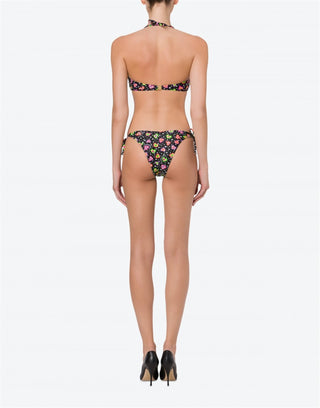 Moschino Swim bikini top con stampa multicolor nero