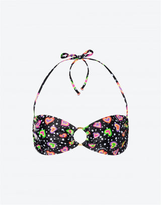 Moschino Swim bikini top con stampa multicolor nero